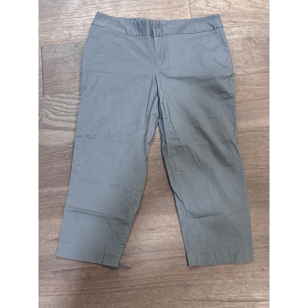 Daisy Fuentes Womens Charcoal Gray Cropped Pants Size 8 Straight Leg Casual Work
